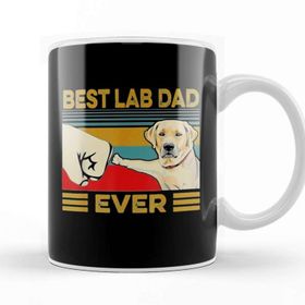 Baskı Dükkanı Retro Labrador Dad Gift Dog Daddy Golden Black Lab Father 02 Kupa