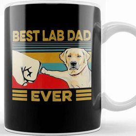 Baskı Dükkanı Retro Labrador Dad Gift Dog Daddy Golden Black Lab Father 02 Kupa