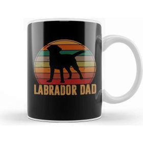 Baskı Dükkanı Retro Labrador Dad Gift Dog Daddy Golden Black Lab Father Kupa