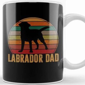 Baskı Dükkanı Retro Labrador Dad Gift Dog Daddy Golden Black Lab Father Kupa