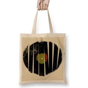 Baskı Dükkanı Retro Müzik Plak Bez Çanta
