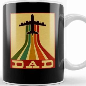 Baskı Dükkanı Retro Pilot Dad Vintage Airplane Aviation Father Kupa
