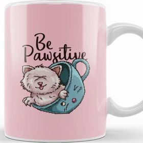 Baskı Dükkanı Retro Pixel Cat Be Pawsitive Kupa