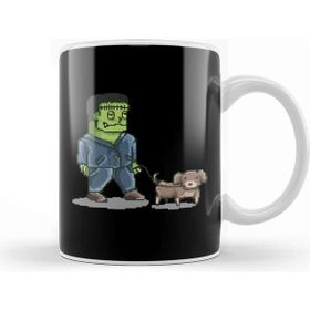 Baskı Dükkanı Retro Pixel Frankenstein Dog Walker Kupa