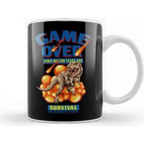 Baskı Dükkanı Retro Pixel Game Over Dinosaur Survival Kupa