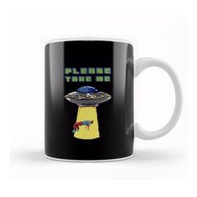 Baskı Dükkanı Retro Pixel Please Take Me Alien Abduction Kupa