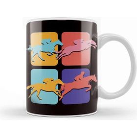 Baskı Dükkanı Retro Pop Art Equestrian Sport Horse Riding Vintage Dressage Kupa
