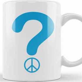 Baskı Dükkanı Retro Question Peace Kupa
