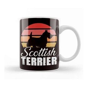Baskı Dükkanı Retro Scottish Terrier Dog Breed Vintage Scottie Owner Paw Kupa