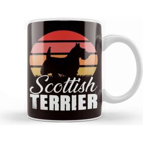 Baskı Dükkanı Retro Scottish Terrier Dog Breed Vintage Scottie Owner Paw Kupa