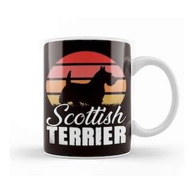Baskı Dükkanı Retro Scottish Terrier Dog Breed Vintage Scottie Owner Paw Kupa