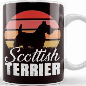 Baskı Dükkanı Retro Scottish Terrier Dog Breed Vintage Scottie Owner Paw Kupa
