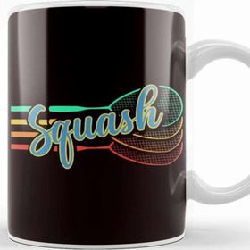Baskı Dükkanı Retro Squash Rackets Indoor Tennis Court Match Trainer Coach Porselen 330 ml Beyaz Kupa Bardak