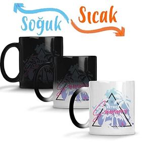 Baskı Dükkanı Retro Summer Sihirli Porselen Kupa