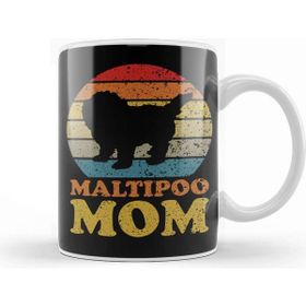 Baskı Dükkanı Retro Sunset Maltipoo Dog Mom Kupa