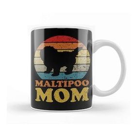 Baskı Dükkanı Retro Sunset Maltipoo Dog Mom Kupa