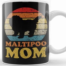 Baskı Dükkanı Retro Sunset Maltipoo Dog Mom Kupa