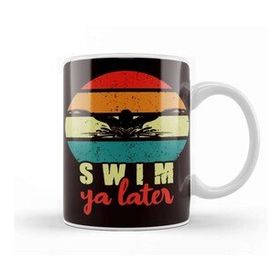Baskı Dükkanı Retro Swim Ya Later Swimmer Water Sports Swimming Pool Coach Kupa