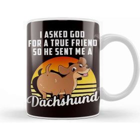 Baskı Dükkanı Retro True Friend Dachshund Dog Breed Puppy Pet Kupa