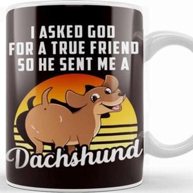 Baskı Dükkanı Retro True Friend Dachshund Dog Breed Puppy Pet Kupa