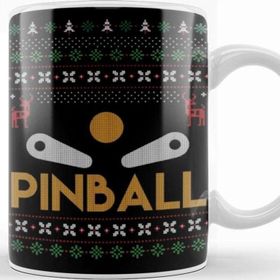 Baskı Dükkanı Retro Ugly Christmas Sweater Arcade Pinball Design Kupa
