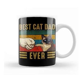 Baskı Dükkanı Retro Vintage Best Cat Dad Ever Fathers Day Siamese Cat Gift Kupa
