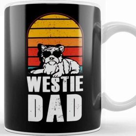 Baskı Dükkanı Retro Westie Dad West Highland Terrier Father Dogs Owner Kupa