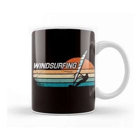 Baskı Dükkanı Retro Windsurfing Water Sports Windsurfer Ocean Wave Surfer Kupa