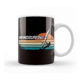 Baskı Dükkanı Retro Windsurfing Water Sports Windsurfer Ocean Wave Surfer Kupa