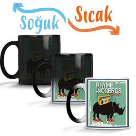 Baskı Dükkanı Rhymenoceros Sihirli Porselen Kupa
