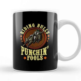 Baskı Dükkanı Riding Bulls Punchin&Fools Competitive Bull Rider Kupa