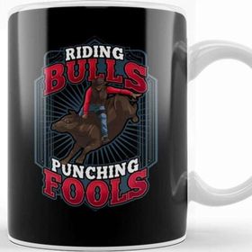 Baskı Dükkanı Riding Bulls Punchin&Fools Competitive Bull Rider Kupa