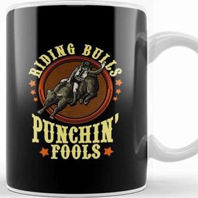 Baskı Dükkanı Riding Bulls Punchin&Fools Competitive Bull Rider Kupa