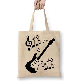 Baskı Dükkanı Ritmik Gitar Müzik Nota Bez Çanta