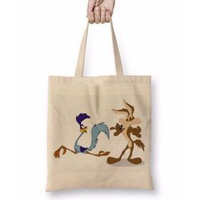 Baskı Dükkanı Road Runner ve Coyote 01 Bez Çanta