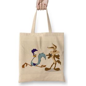 Baskı Dükkanı Road Runner ve Coyote 01 Bez Çanta