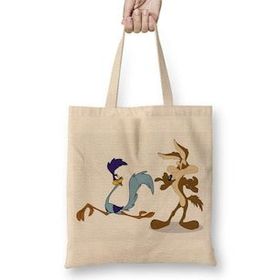 Baskı Dükkanı Road Runner ve Coyote 01 Bez Çanta