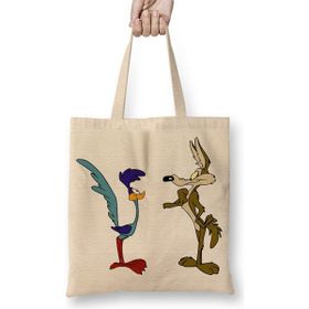 Baskı Dükkanı Road Runner ve Coyote Bez Çanta