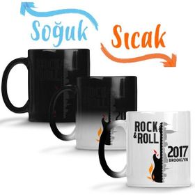 Baskı Dükkanı Rock N Roll 2017 Sihirli Porselen Kupa