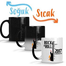 Baskı Dükkanı Rock N Roll 2017 Sihirli Porselen Kupa