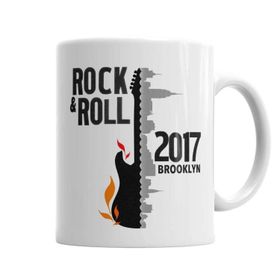 Baskı Dükkanı Rock N Roll 2017 Sihirli Porselen Kupa