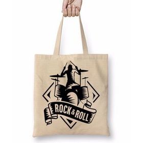 Baskı Dükkanı Rock Roll Müzik Gitar 03 Bez Çanta