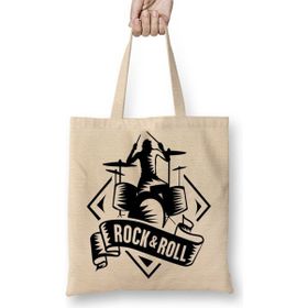 Baskı Dükkanı Rock Roll Müzik Gitar 03 Bez Çanta