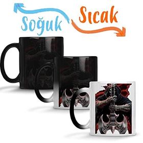 Baskı Dükkanı Rock Roll Müzik Gitar 05 Sihirli Porselen Kupa