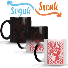Baskı Dükkanı Rock Roll Müzik Gitar 07 Sihirli Porselen Kupa