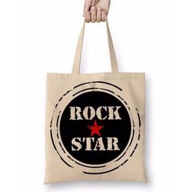 Baskı Dükkanı Rock Star Kırmızı Yıldız Bez Çanta
