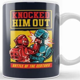 Baskı Dükkanı Rockem Sockem Robots Knock Out Pixel Art Kupa