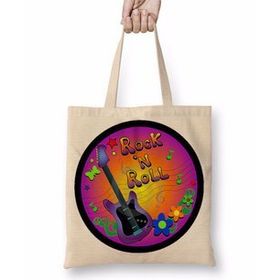 Baskı Dükkanı Rock'n Roll Renkli Bez Çanta