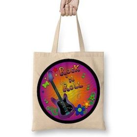 Baskı Dükkanı Rock'n Roll Renkli Bez Çanta