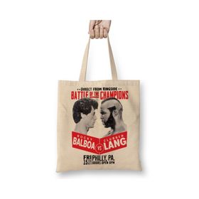 Baskı Dükkanı Rocky Balboa ve Clubber Lang Bez Çanta